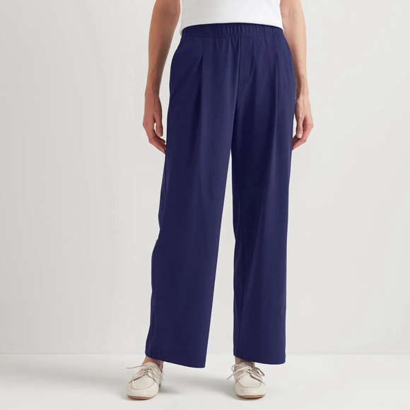 Eddie Bauer Departure High‑Rise Wide Leg Travel Pants NWT Women’s Navy XS - Picture 2 of 11